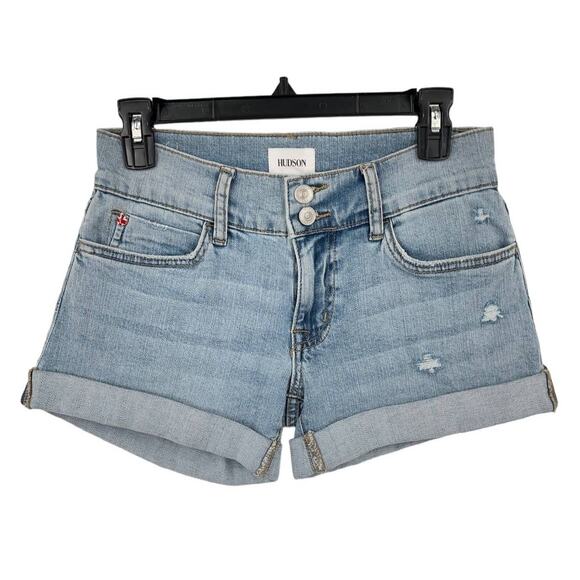 Hudson shorts Ruby cuffed mid thigh denim blue size 26 - Picture 1 of 4